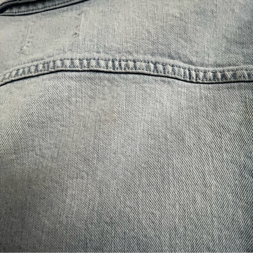 REVICE Two-Tone Distressed Jean Ziggy Jacket in Light and Dark Blue - Picture 5 of 5